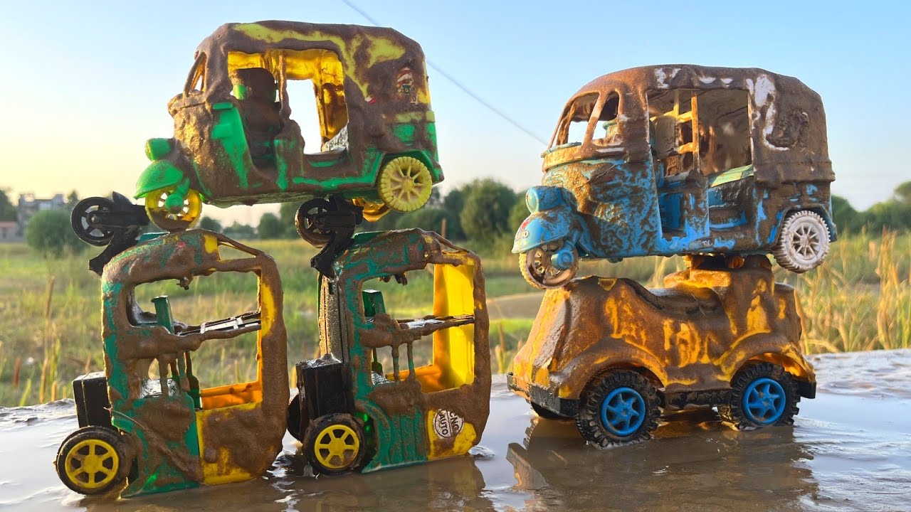 Mini vehicles mudding drive toys | khilona wala auto rickshaw | Cocotoys