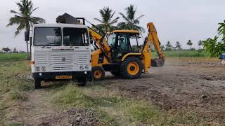 Ashok layland truck stuck in heavy mud pulling jcb 3dx /jcp / jcb / jcb video