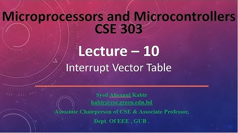 Lecture 10 Interrupt Vector Table @Dulal-CSEcode , @CSE & @Green University