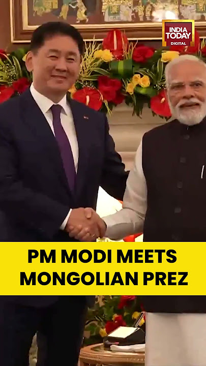 PM Modi Meets Mongolian President | #shorts #pmmodi #india #mangolia #ukhnaa #mongolia