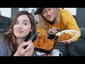 NEW Fire Noodle Challenge With My Dudeson Husband! | Mukbang