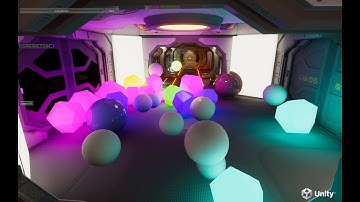 LUMINA real time global illumination - Space station demo with moving mesh lights & sun
