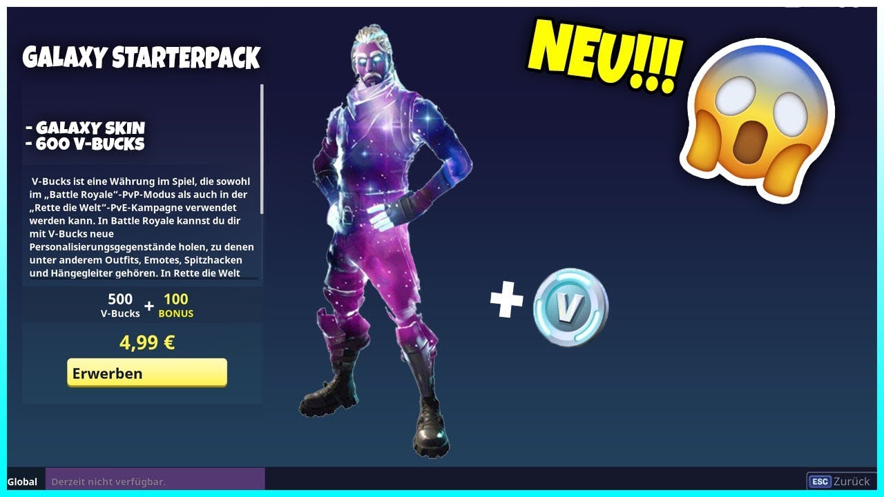 Fortnite Galaxy Skin Starterpack Fur 4 99 Galaxy Skin Bekommen Fortnite Battle Royale Youtube