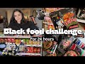 Vlog: I ATE ONLY BLACK FOOD FOR 24 Hours😎 Coffee | Koreanramen &amp; everything in black #dailyvlogging 