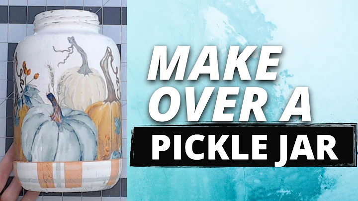 Pickle Jar Makeover for Fall. Napkin Decoupage.  Full tutorial and DIY Chalk Paint Recipe included.