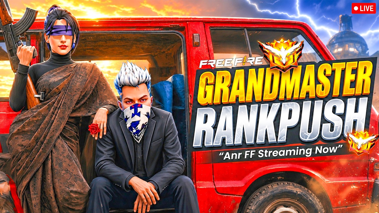 Free Fire Telugu Live | Grandmaster Rank Push 🔥 | Anr FF Gamer is Live ...