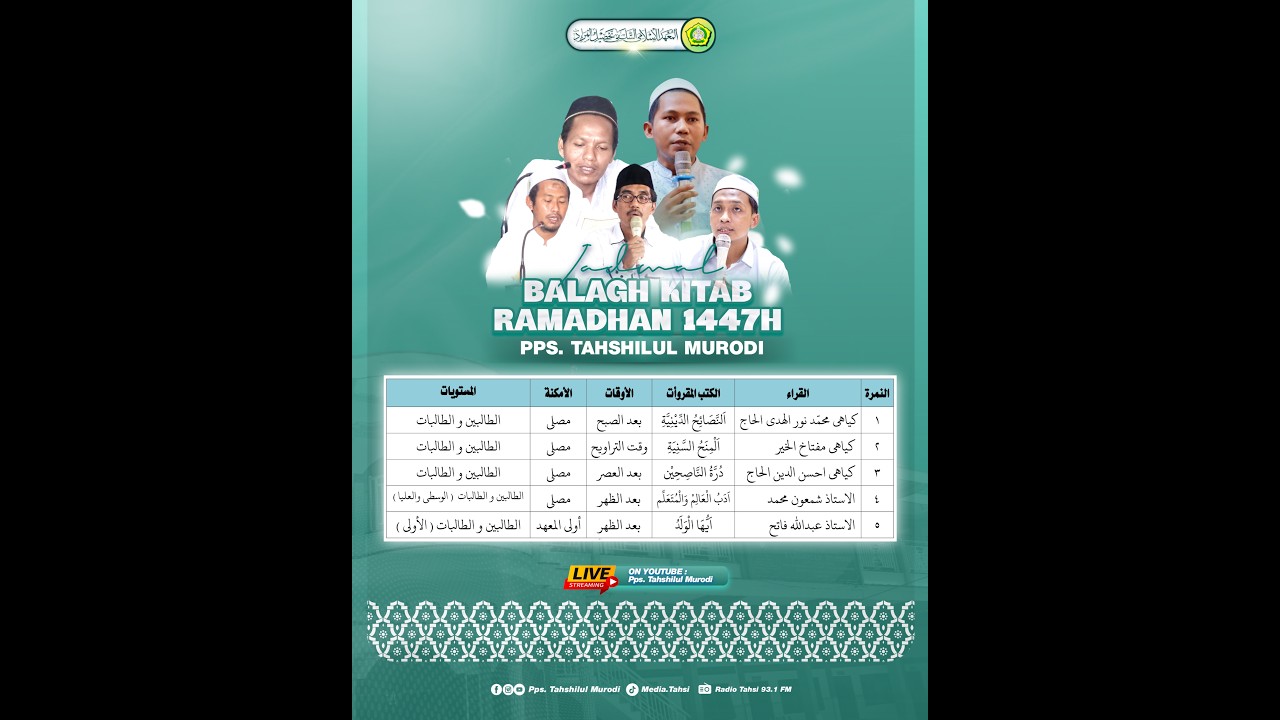 🔴BALAGH ROMADHON 1447 H I ADABUL ALIM WAL MUTAALIM  I UST. SYAM'UN ( 05 MARET 2026 )