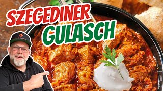Gulasch Szegediner Art - Ungarisches Sauerkraut Gulyás im Dutch Oven