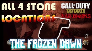 ALL 4 STONE LOCATIONS "THE FROZEN DAWN" CALL OF DUTY WW2 NAZI ZOMBIES