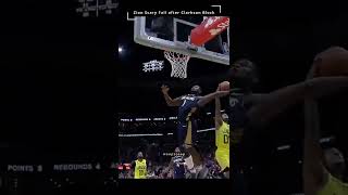 Zion SCARY Fall 🤢 after BLOCKED DUNK by Clarkson. #nba #basketball #nbahighlights