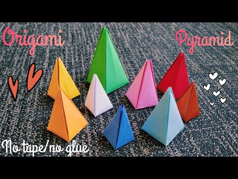 HEÇ BİR YAPIŞDIRICI OLMADAN HAZIRLAYA BİLƏCƏYİNİZ PİRAMİDA! 🤩 - ORIGAMI PYRAMID - LN Origami