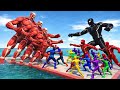 Spider-Man's entire team attacks the colossal Titan's entire team - Animal Revolt Battle Simulator 