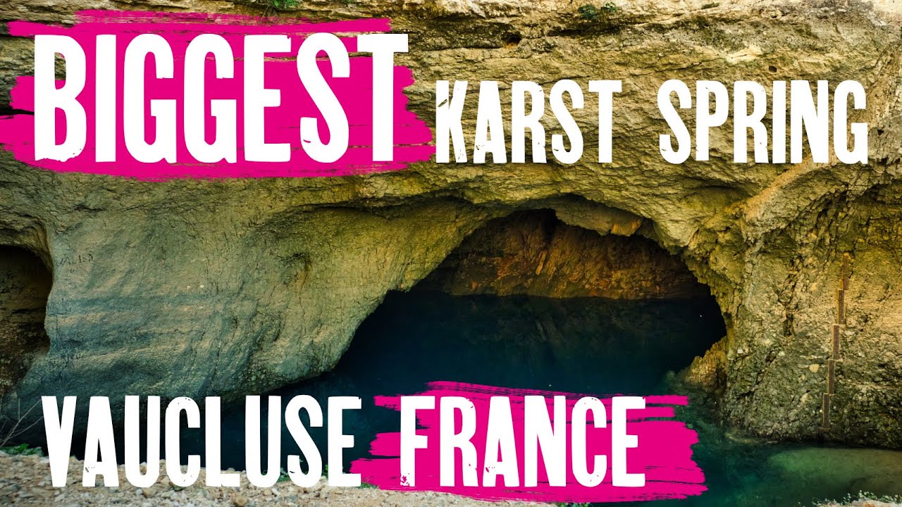 Natural Spring France Fountain of Vaucluse | Biggest Karst Spring France | Provence Drone ...