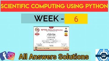 Scientific Computing Using Python Week 6 Quiz Assignment Solution | NPTEL 2023 | SWAYAM 2023