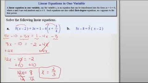 2.1a Linear Equations in One Variable Part1