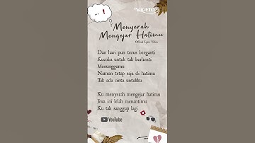 #OUTNOW : Vagetoz - Menyerah Mengejar Hatimu