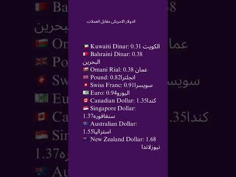 الدولار الامريكى امام باقى العملات سعر صرف الدولار
