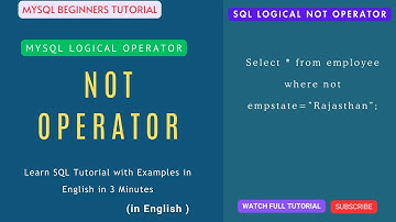 MySQL Logical NOT operator with Examples | Using SQL Logical Operator