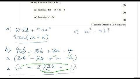 Pearson-Edexcel GCSE to A-level Transition Algebra Exam Questions Q11