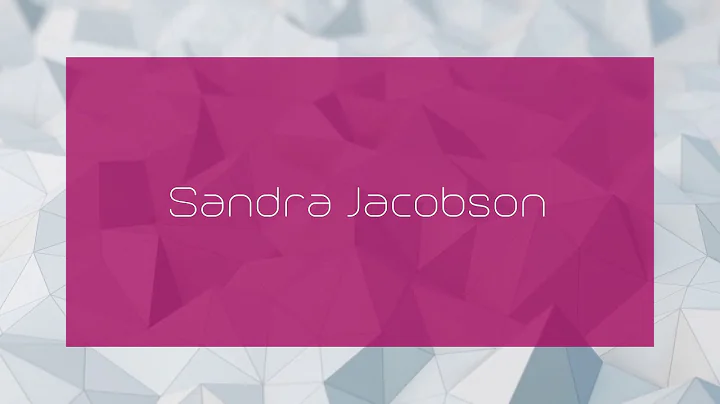 Sandra Jacobson - appearance