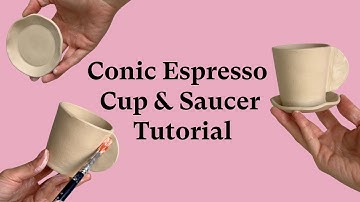 Easy Slab Pottery Template - Espresso Cup and Saucer
