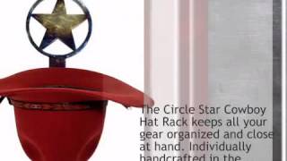 Circled Star Cowboy Hat Rack - Single - lonestarwesterndecor.com