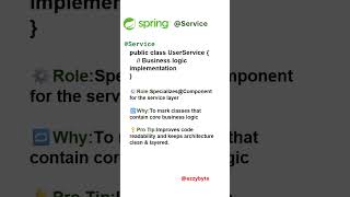 @Service in Spring Explained | The Heart of Your Business Logic #service #ezzybyte #spring