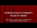 Basics of Robert's Rules