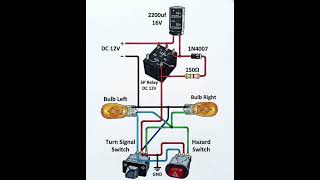 DIY 12V Flasher Relay Circuit for Turn Signals & Hazard Lights * How to Make a Simple Indicator