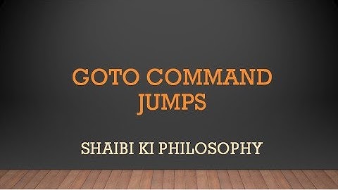 Goto Command Jumps In C++//SHAIBI Ki Philosophy