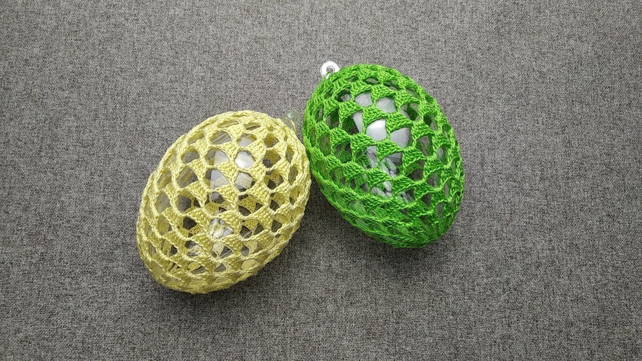 Pisanka na wypełnieniu plastikowym/akrylowym 10cm - Wzór 1 - Szydełko