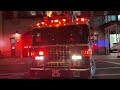 FDNY ENGINE 74 &amp; FDNY LADDER 25 RESPONDING FROM QUARTERS ON WEST 77TH STREET IN MANHATTAN, NEW YORK.