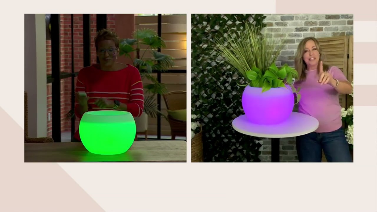 Compass Home Illuminated Color Changing Planter with Remote on QVC