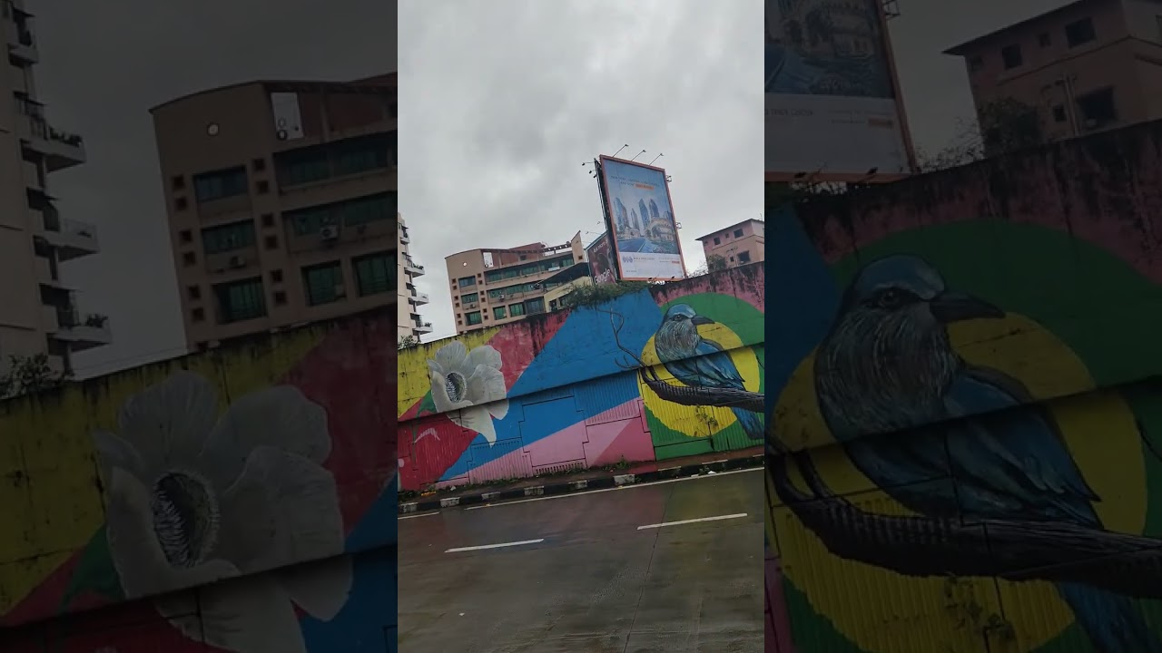 Beautiful view of rain falling while going from Kamothe to Kharghar DMART(21/9/2025)