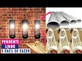 DIY-LUMINÁRIA PENDENTE COM  PALITO DE CHURRASCO E CANO DE PVC!