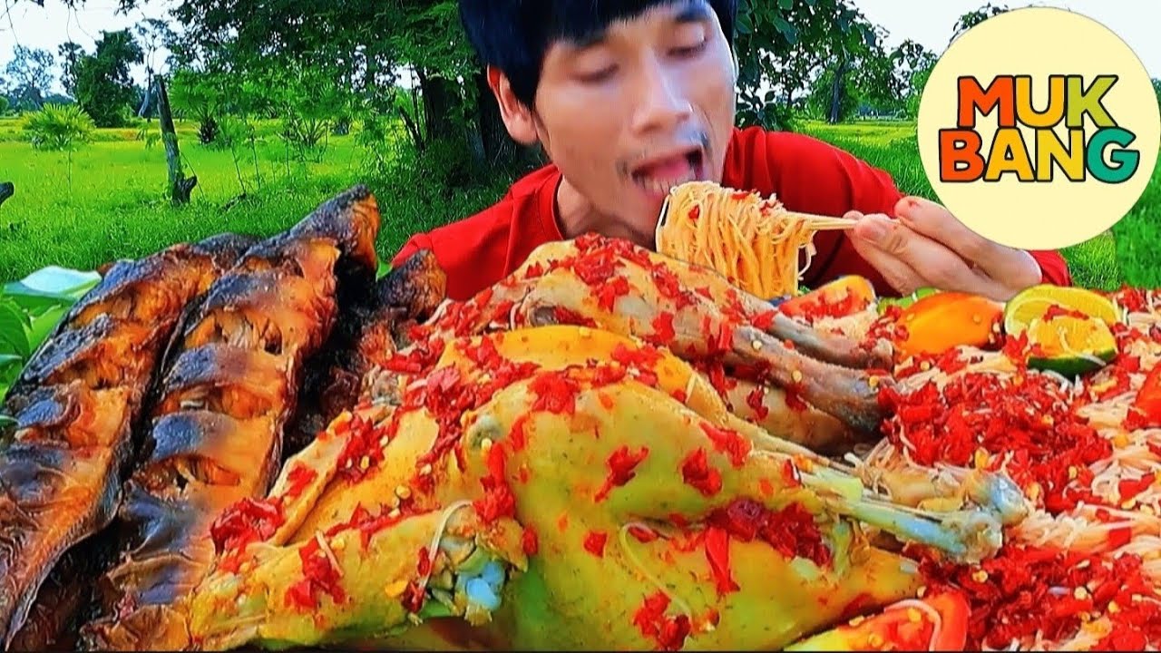 Quá Là Ngon! 15KG Gà Luộc, Cá Trê Nướng & Bún Hầm Ớt Đỏ Siêu Cay | ASMR Mukbang Eating Show