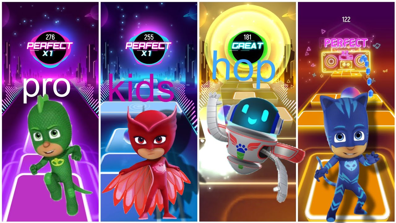 PJ Masks: Gekko 🆚 Catboy 🆚 Owlette 🆚 An Yu  🎶 Tiles Hop EDM 