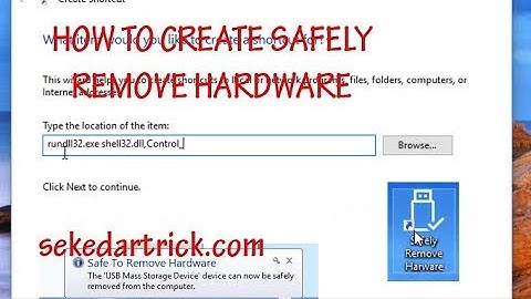 How To Create Safely Remove Hardware Shortcut