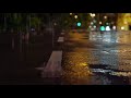 Rainy City Street &amp; Locusts Chirping - Relaxation Sleep Meditation White Noise[Dark Screen]
