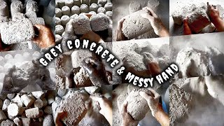🔥Extremely dust😷 Grey concrete texture &amp; messy hand nonstop crumble🤤#eshaledit dont forget subscribe