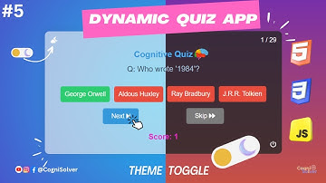 Dynamic Quiz App - Theme Changing Feature 🎨 |  HTML , CSS & JavaScript
