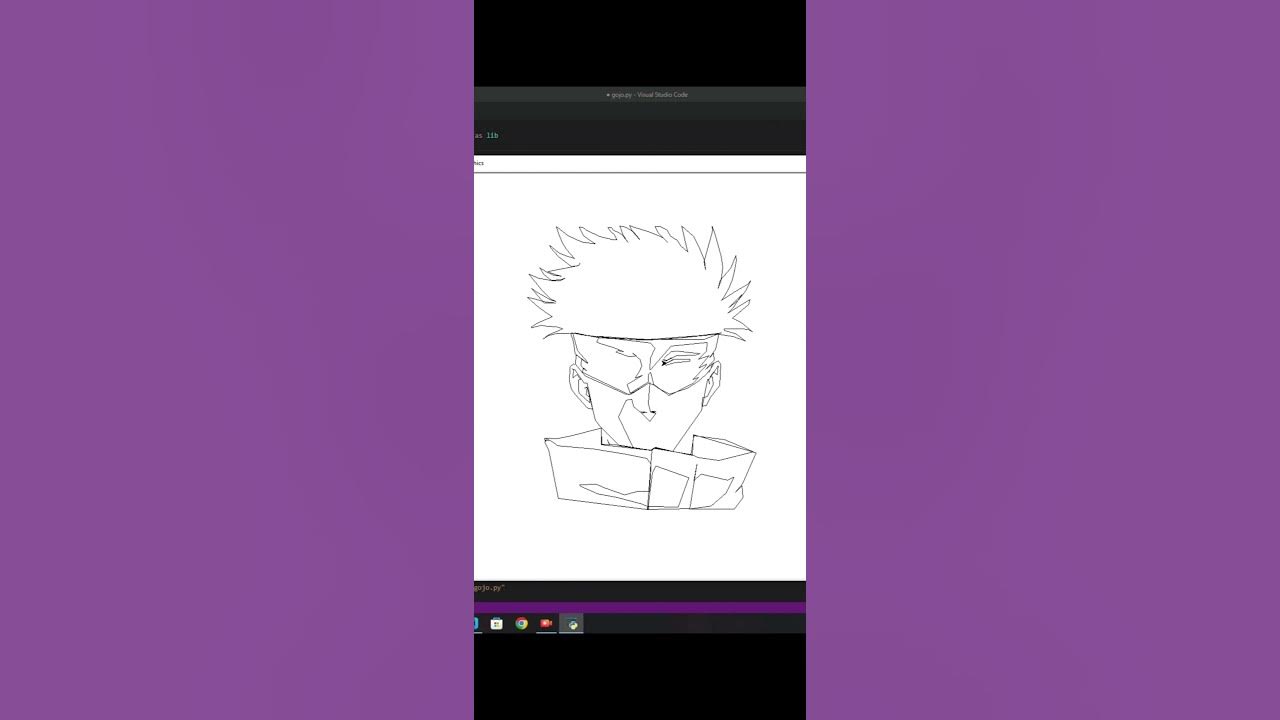 Gojo sketch draw using python #shorts #viral #trending #coding #python ...