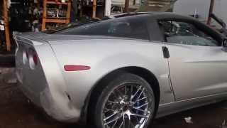 Cleaning up a wrecked ZR1 Corvette