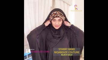 STARRY BAND NIQABEAZE COUTURE | BLACK-GOLD | ELEGANT HIJAB STYLE | HIJABEABE BY UROOJ