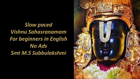 Full Vishnu Sahasranamam for beginners - MS Subbulakshmi - English Lyrics