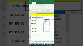 How to Convert Number to word in Excel | Convert Number to Word in Excel #excel #convertnumber