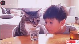 Kid Intently Looks At Cat Drinking Water Viral Video Ends With A Sweet Surprise || VIRAL MEDIA