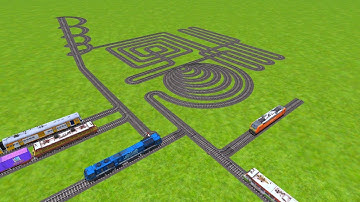 AI TRAINS RUNNING AT ROUNDED SPRINGS CIRCLES & SQUARE RAILROAD TRACK ZIG ZAG TRACKS | Trains wold6