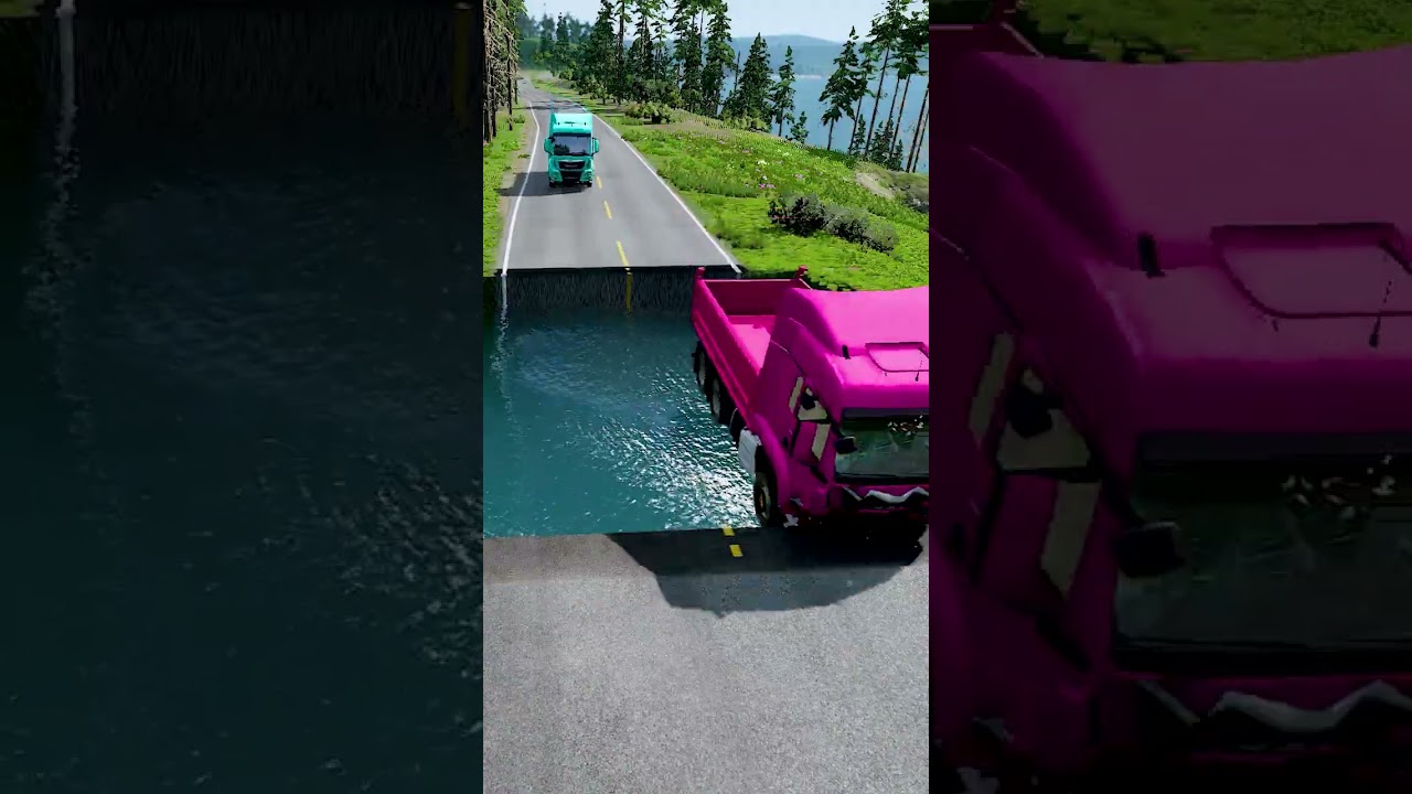 Dump trucks vs water pit #65 | 