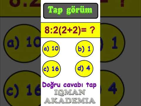 TAP GÖRÜM - ÇOXU SƏHV CAVAB VERİR  RİYAZİYYAT SUALINA - MƏNTİQ #short #shorts #mentiq #riyaziyyat